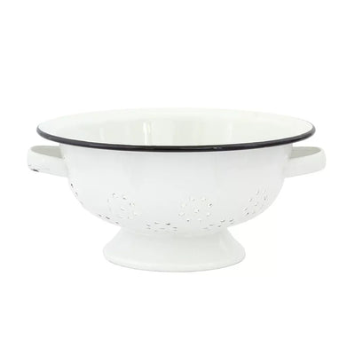 Colander - White & Black 24cm - Enamel