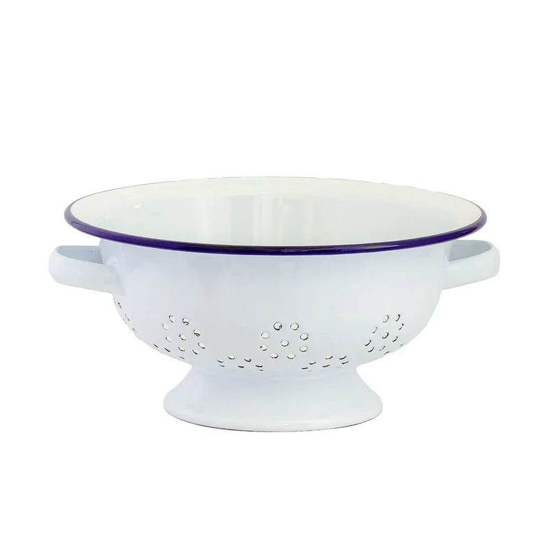 Colander - White & Blue 24cm - Enamel