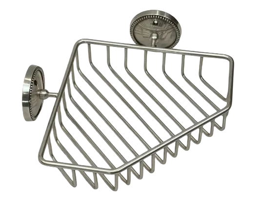 Corner Storage Basket - Beaded Silver - Pewter