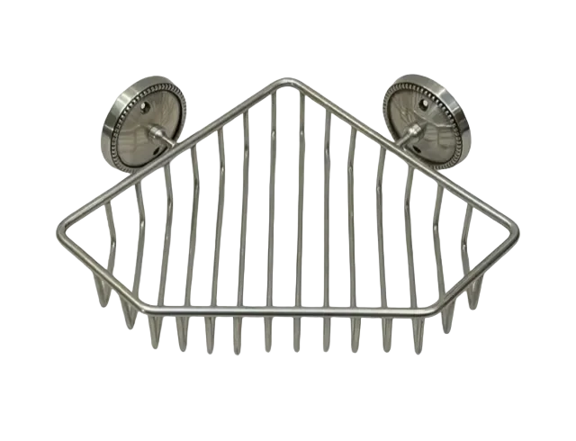 Corner Storage Basket - Beaded Silver - Pewter