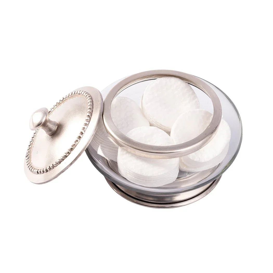 Cotton Box - Silver &amp; Glass - Metal