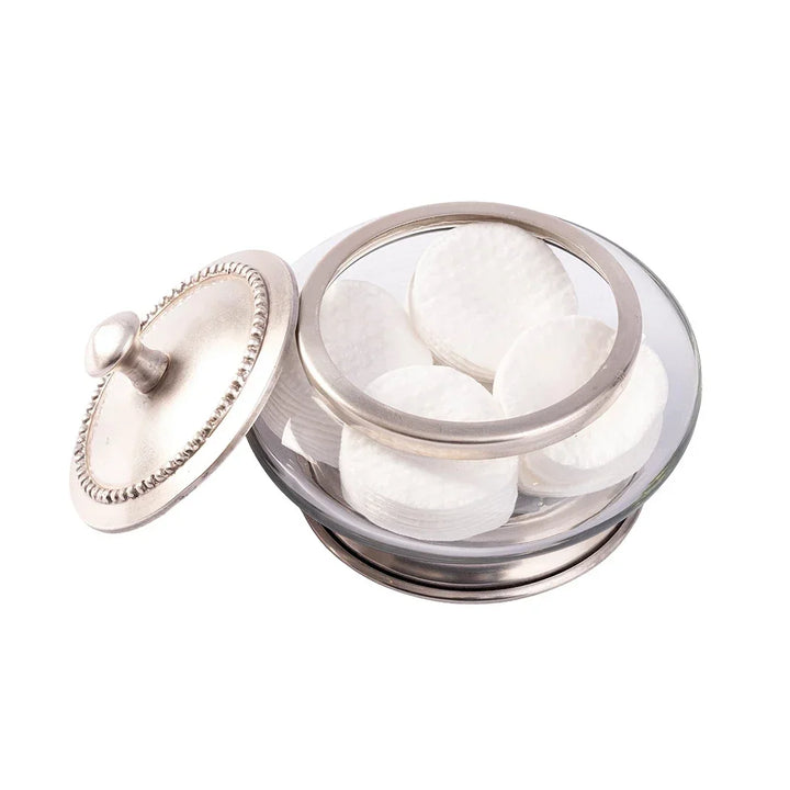 Cotton Box - Silver &amp; Glass - Metal