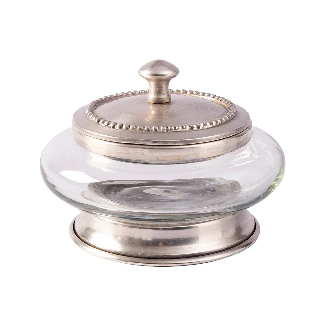 Cotton Box - Silver &amp; Glass - Metal
