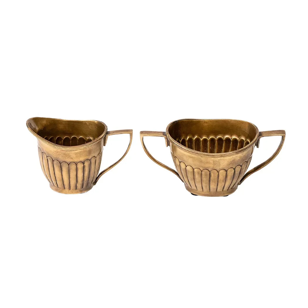 Creamer Set - Brass Lines - Pewter