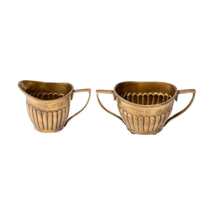 Creamer Set - Brass Lines - Pewter