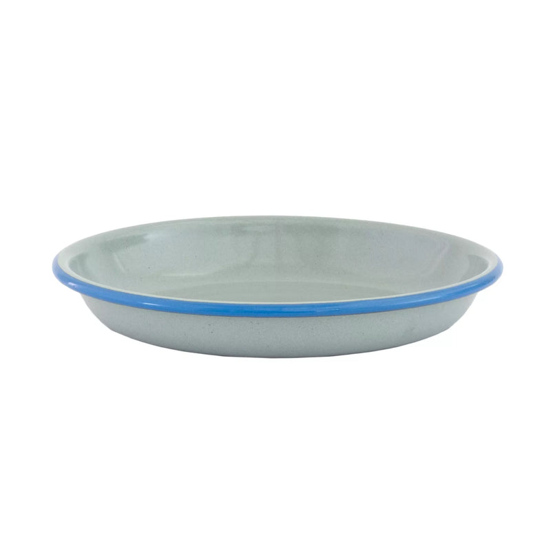 Deep Dish - Enamel Duckegg Blue Rim 19cm - Enamel