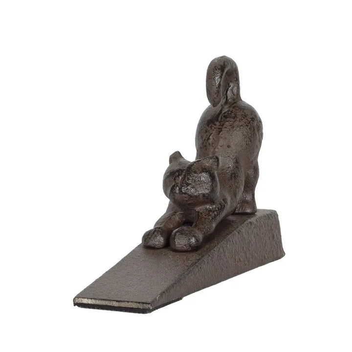 Doorstop - Stretching Cat - Iron