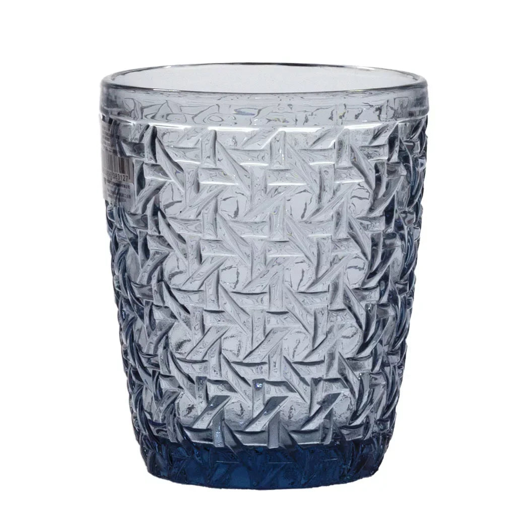 Drinking Glass - Woven Blue Tumbler 300ml - Glass / Crystal