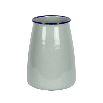 Enamel Canister - Duckegg Blue Rim - Enamel