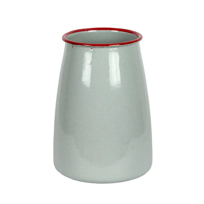 Enamel Canister - Duckegg Red Rim - Enamel