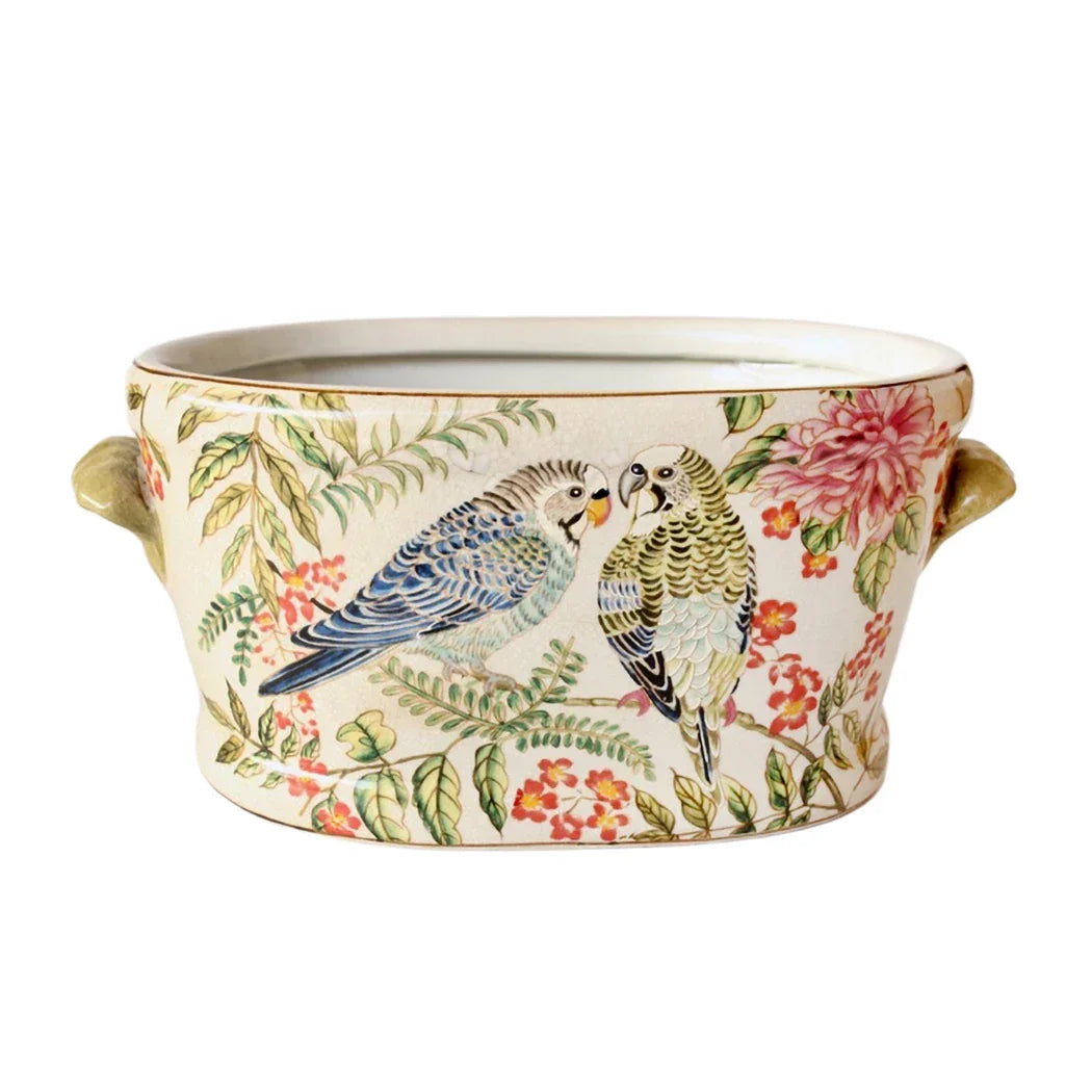 Footbath - Ceramic Jungle Parakeet 41cm - Ceramic