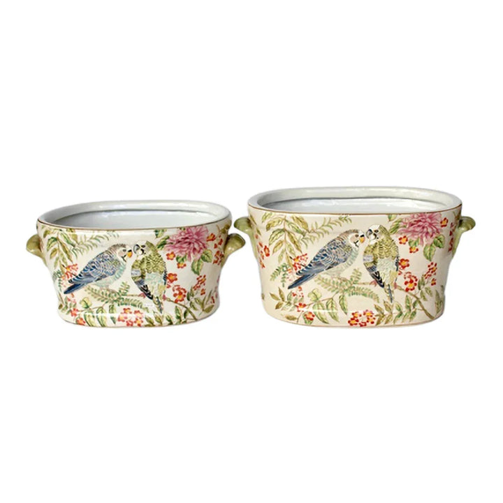 Footbath - Ceramic Jungle Parakeet 41cm - Ceramic