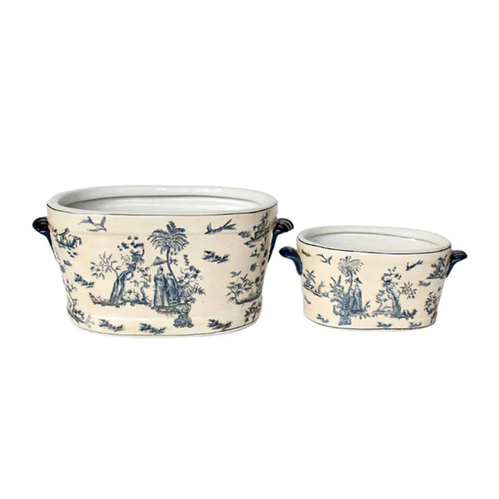Footbath - Ceramic Oriental Toile 34cm - Ceramic