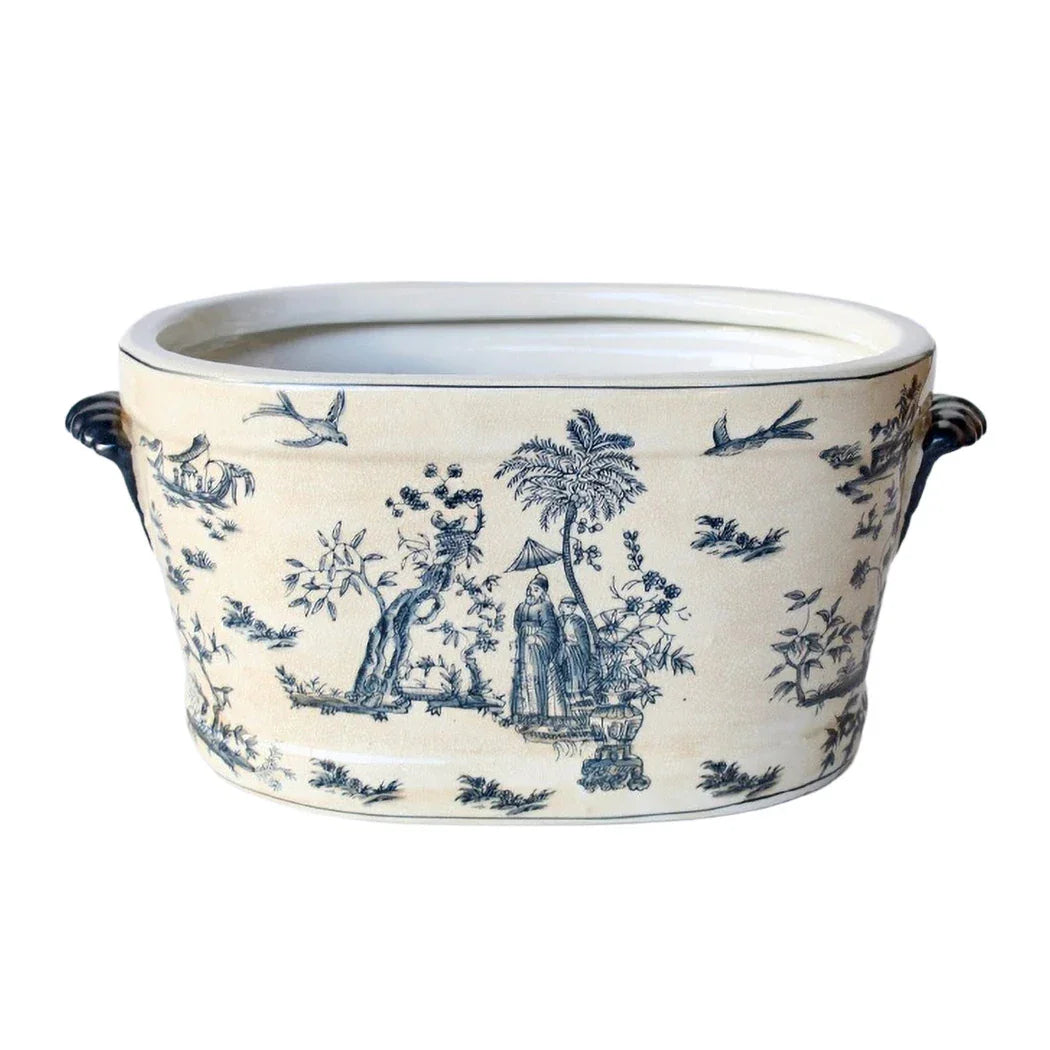 Footbath - Ceramic Oriental Toile 34cm - Ceramic