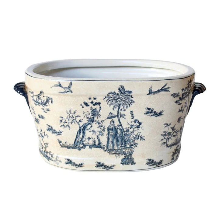 Footbath - Ceramic Oriental Toile 34cm - Ceramic
