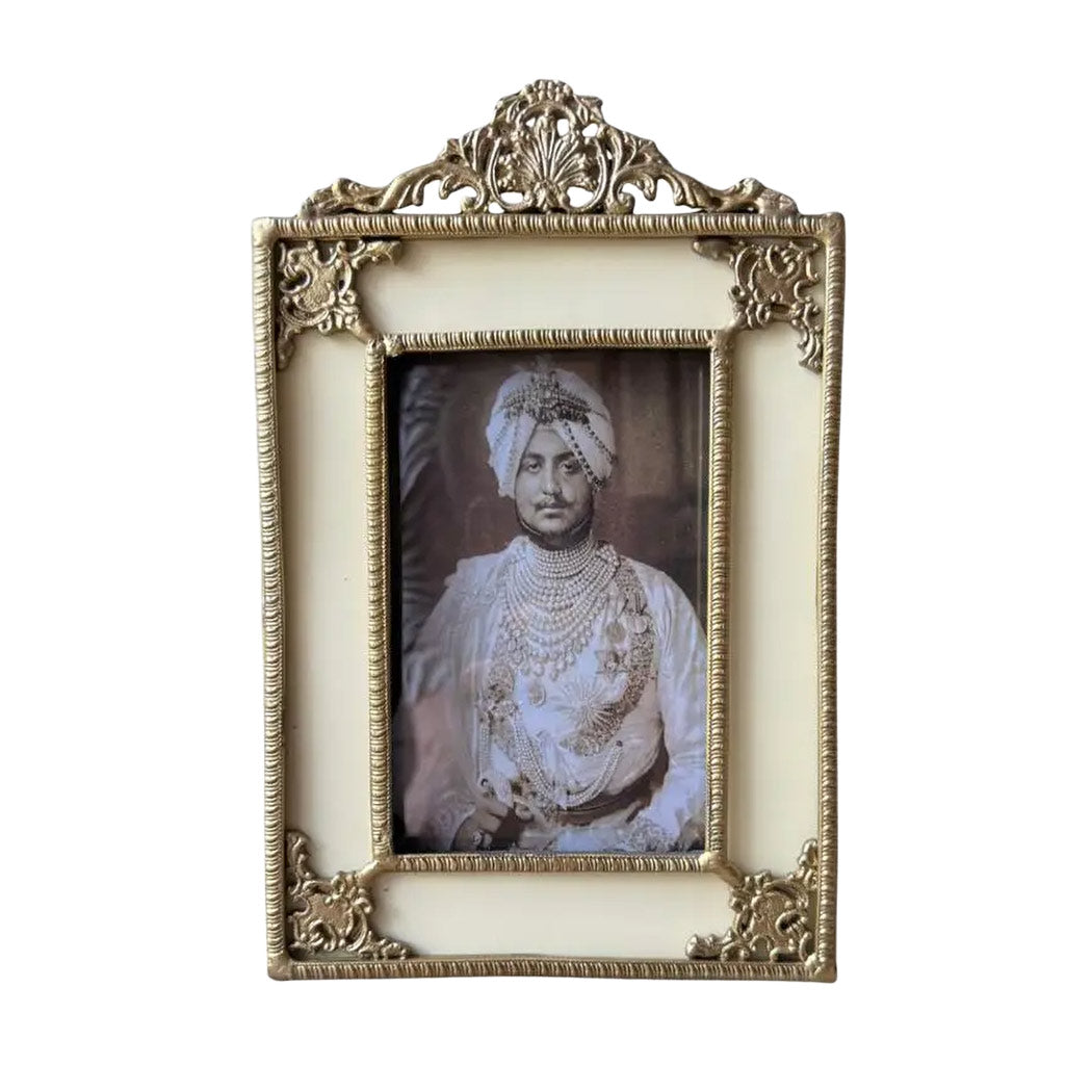 Photo Frame - Antique Brass &amp; Enamel