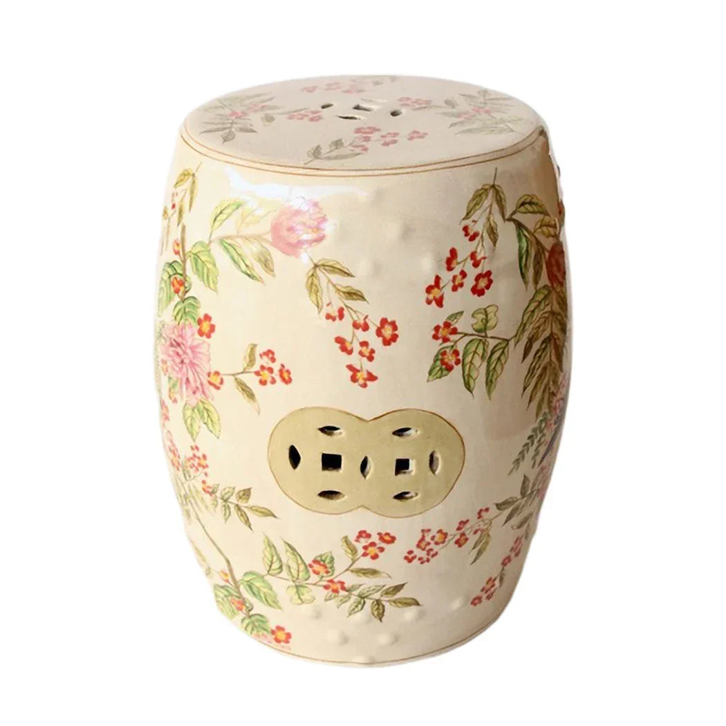 Garden Stool - Ceramic Jungle Parakeet 47cm - Ceramic