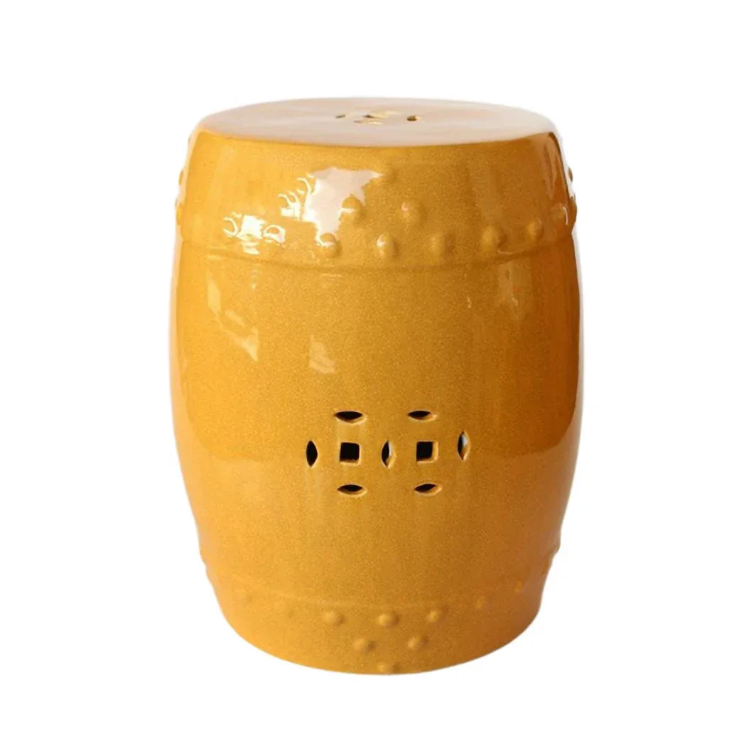 Garden Stool - Mustard Yellow 47cm - Ceramic