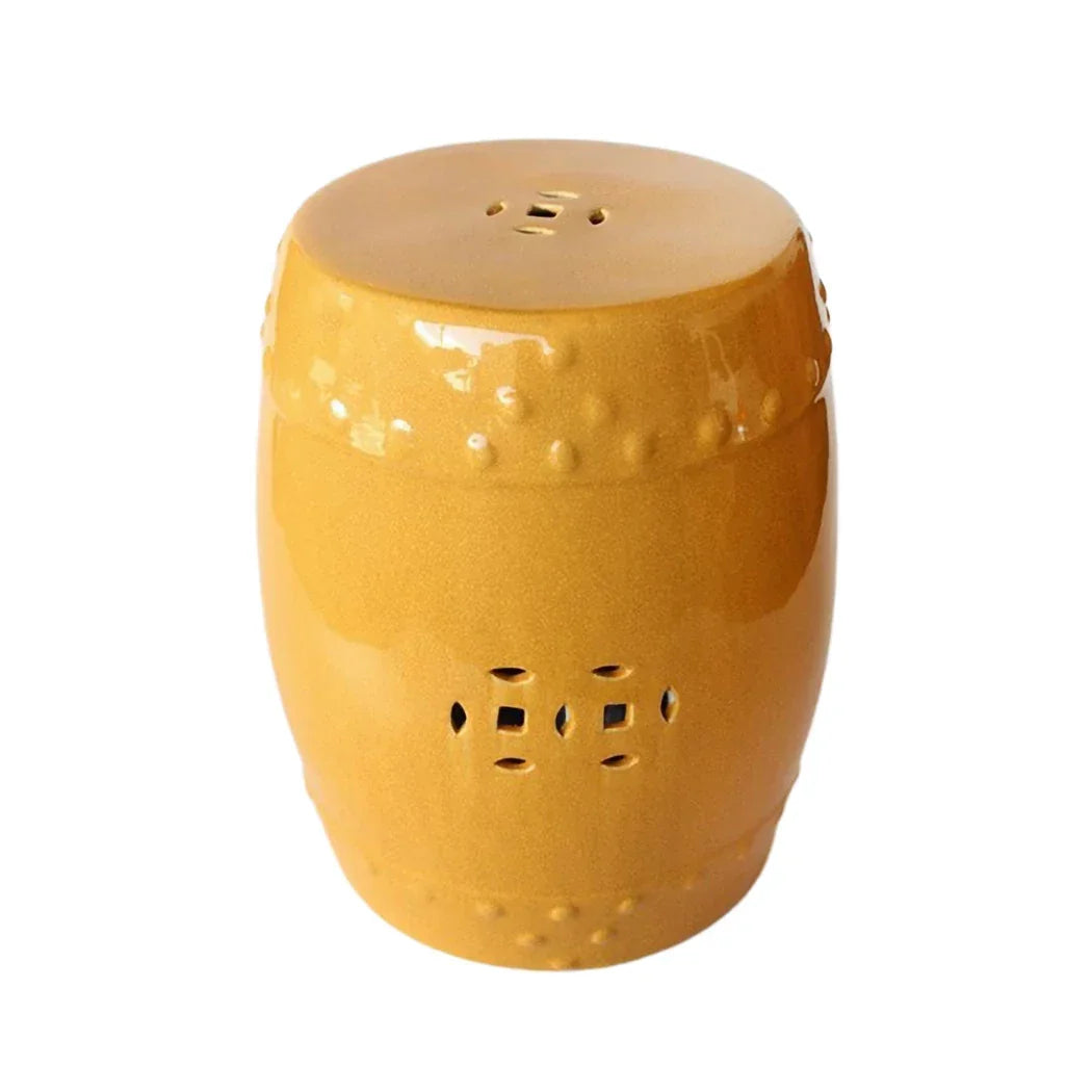 Garden Stool - Mustard Yellow 47cm - Ceramic