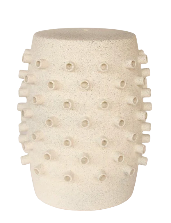 Garden Stool - Off White Speckled - Ceramic