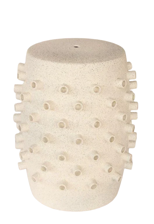 Garden Stool - Off White Speckled - Ceramic