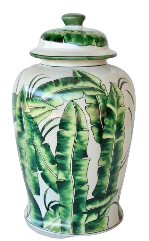 Ginger Jar - Banana Leaf - Ceramic