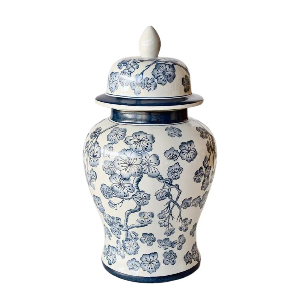 Ginger Jar - Blue &amp; White Blossoms 52cm - Ceramic