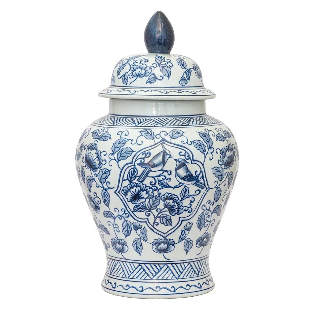 Ginger Jar - Blue & White Cardinal Garden 43cm - Ceramic