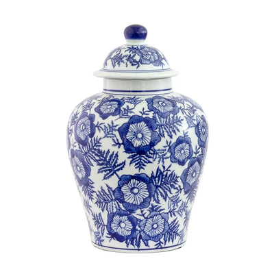 Ginger Jar - Blue & White Floral 27cm - Ceramic