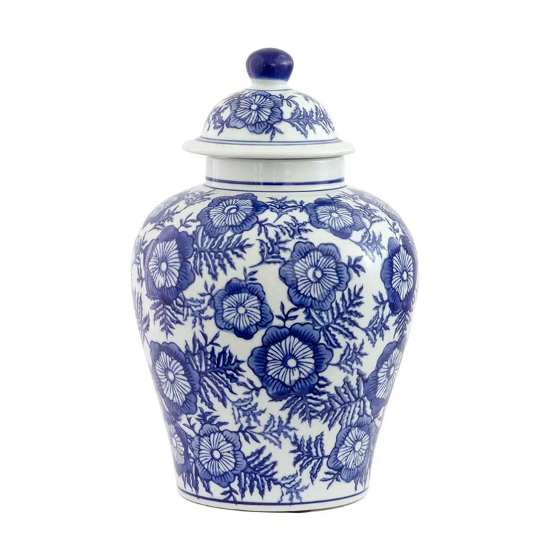 Ginger Jar - Blue & White Floral 27cm - Ceramic