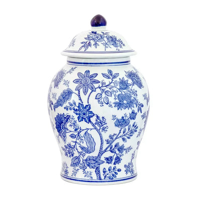 Ginger Jar - Blue & White Floral 36cm - Ceramic