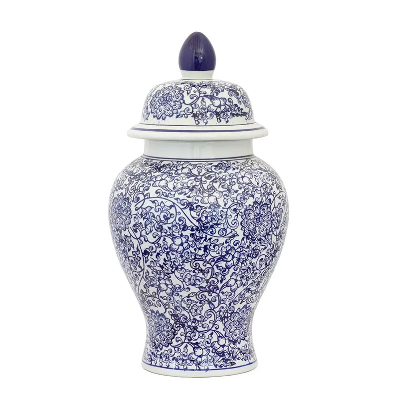 Ginger Jar - Blue & White Floral 45cm - Ceramic