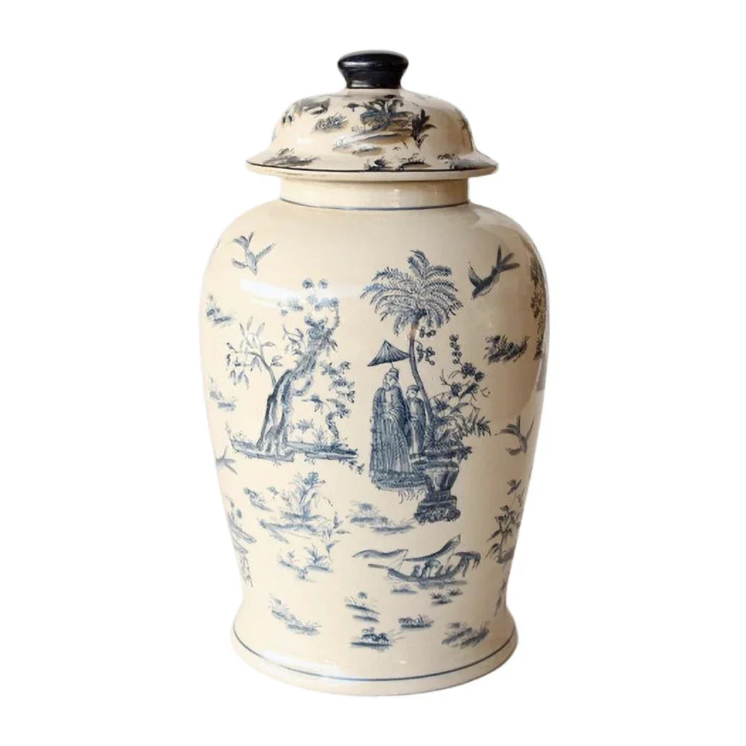 Ginger Jar - Blue &amp; White Oriental Toile 42cm - Ceramic