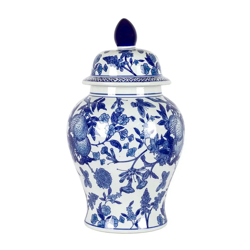 Ginger Jar - Blue & White Pomegranates 43cm - Ceramic