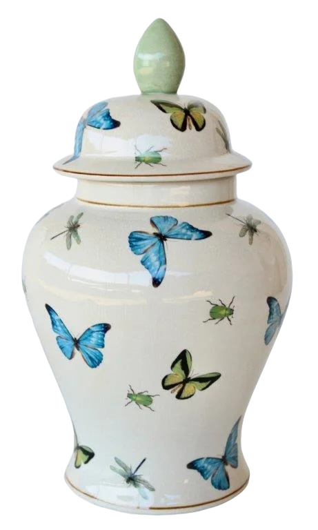 Ginger Jar - Butterflies Large - Ceramic