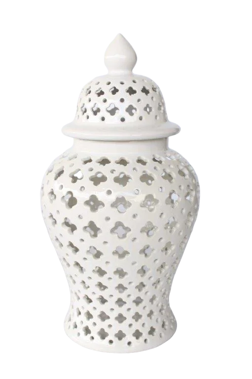 Ginger Jar - Cut Out Classic White Large - Ceramic