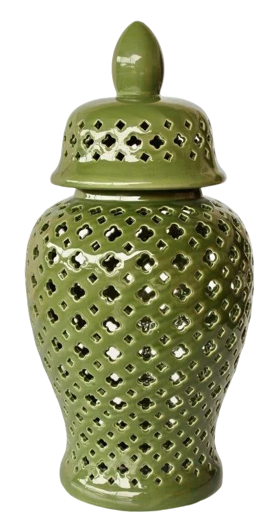 Ginger Jar - Cut Out Green XL - Ceramic