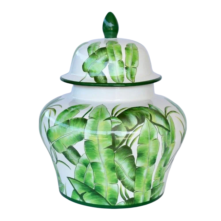Ginger Jar - Fatty Banana Leaf - Ceramic