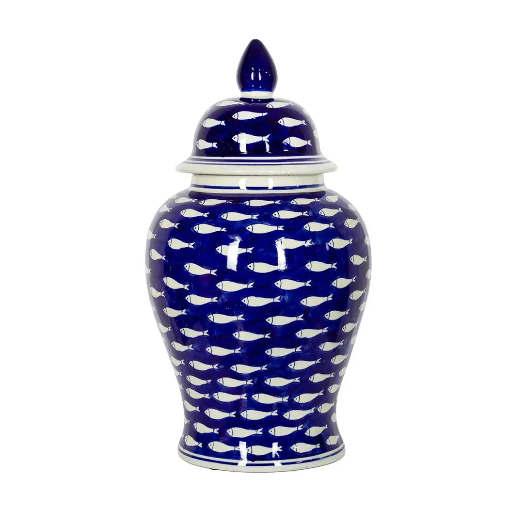 Ginger Jar - Fishy Blues 45cm - Ceramic