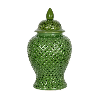 Ginger Jar - Green Cut-Out 45cm - Ceramic