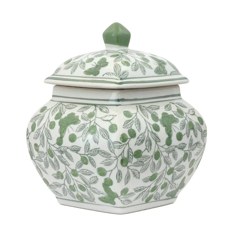 Ginger Jar - Green Squared 20cm - Ceramic