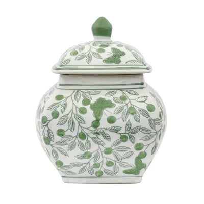 Ginger Jar - Green Squared 20cm - Ceramic