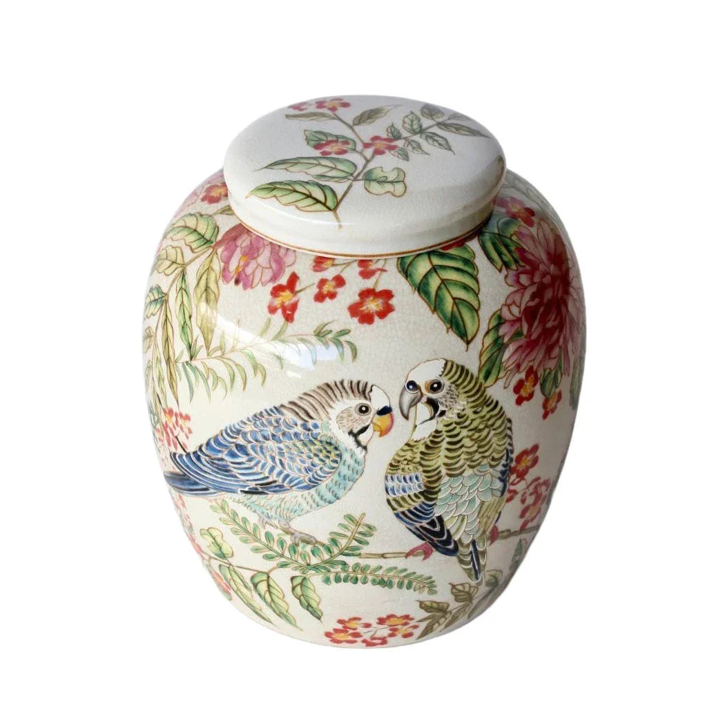Ginger Jar - Jungle Parakeet Pod 25cm - Ceramic