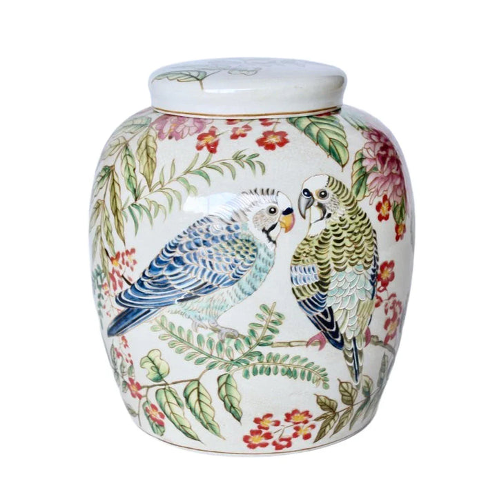 Ginger Jar - Jungle Parakeet Pod 25cm - Ceramic