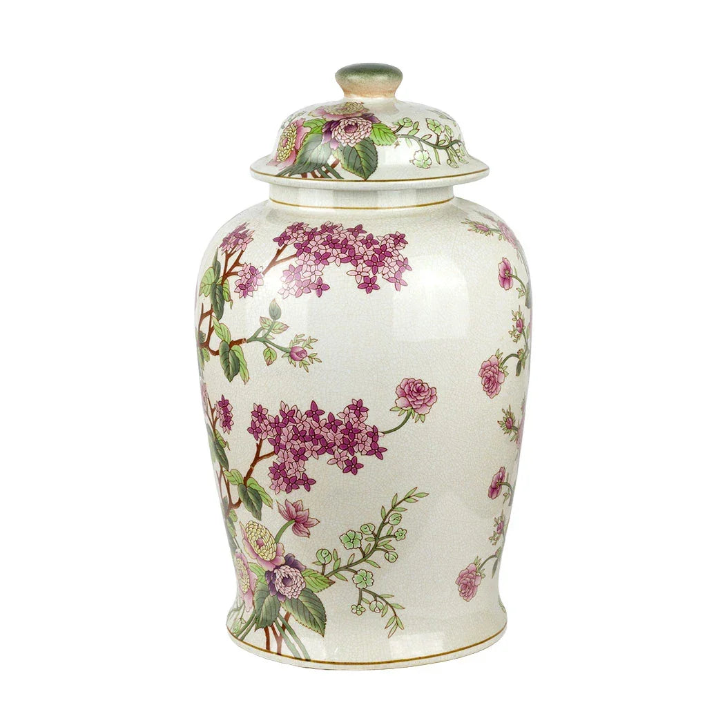 Ginger Jar - Pink Blossoms - Ceramic