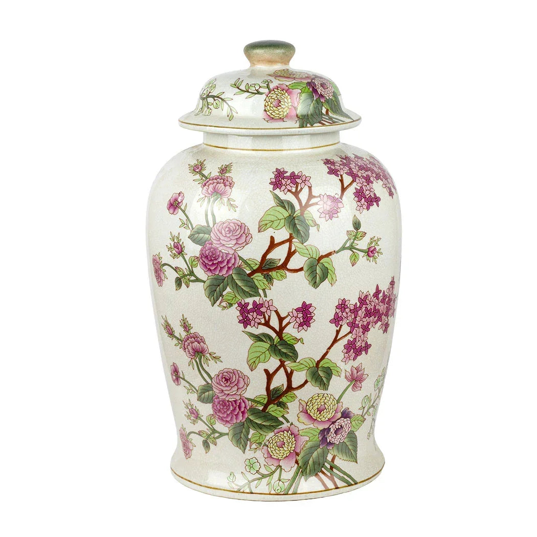 Ginger Jar - Pink Blossoms - Ceramic