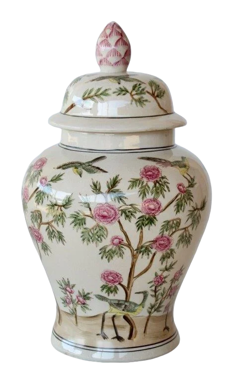 Ginger Jar - Pink Oasis Cracked Glaze - Ceramic