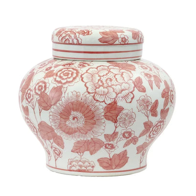 Ginger Jar - Reds Flat Top 20cm - Ceramic