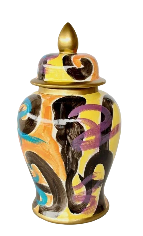 Ginger Jar - Warm Swishes XL - Ceramic