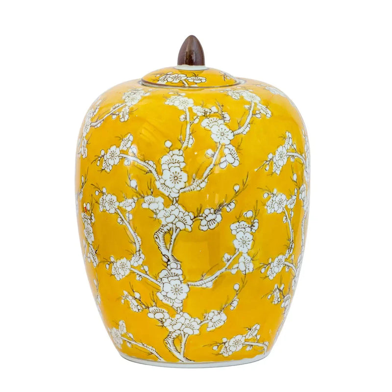 Ginger Jar - Yellow Blossoms 29cm - Ceramic